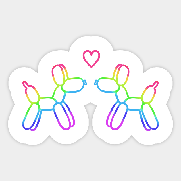 Rainbow Balloon Dogs in Love Sticker by Whoopsidoodle